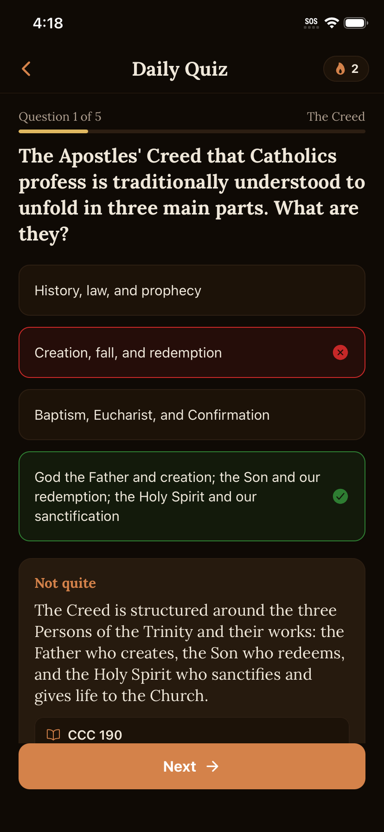 Daily quiz