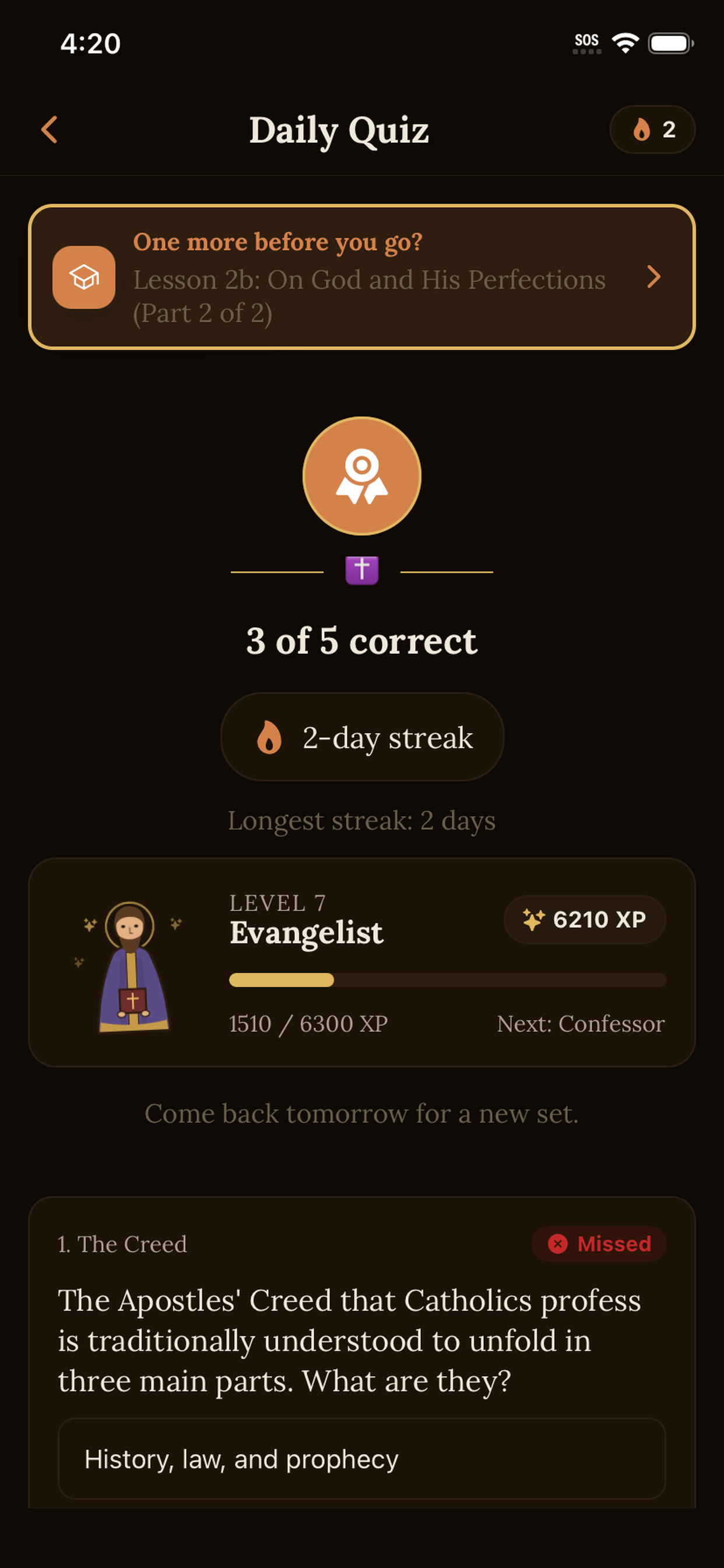 Quiz results